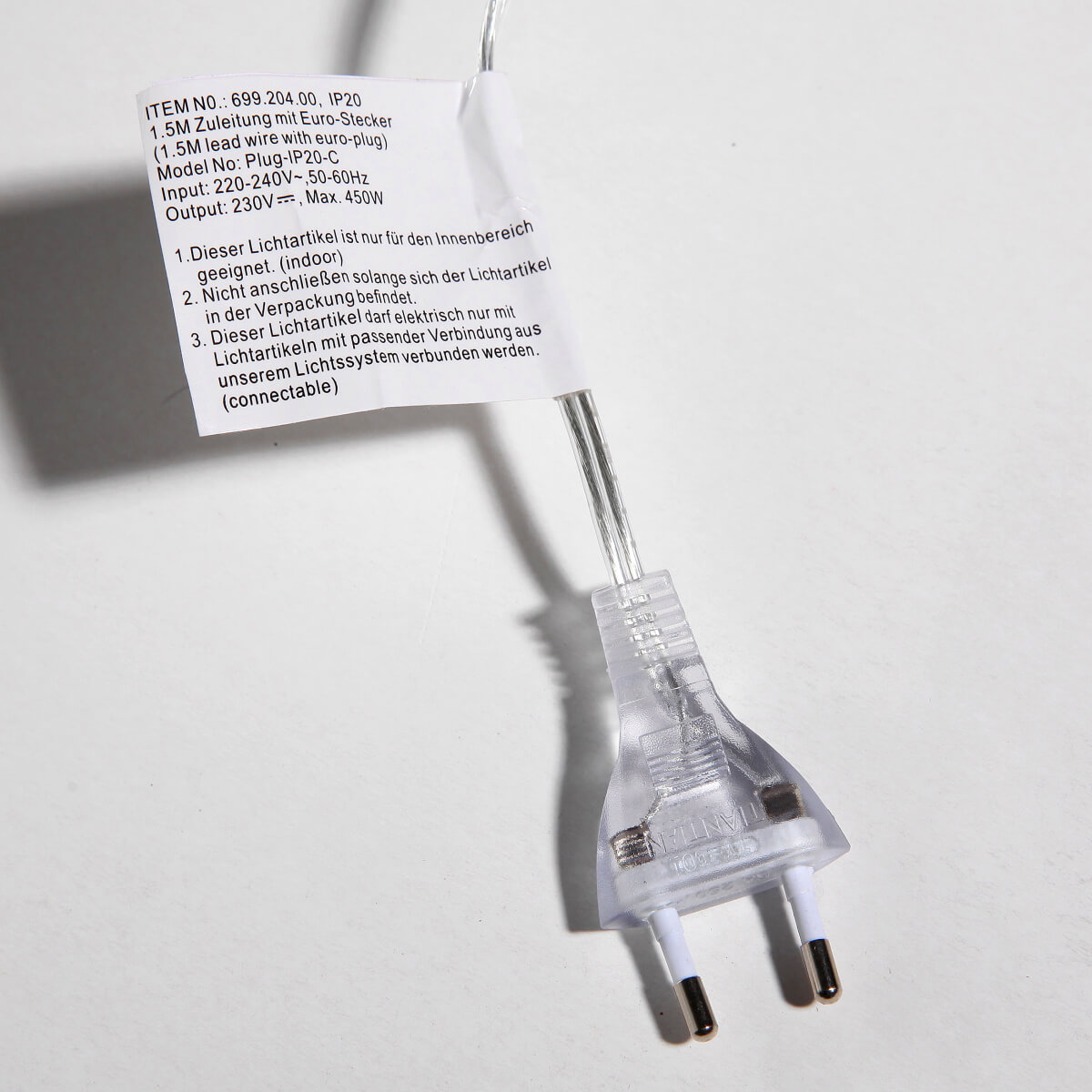 Câble d’alimentation pour produits à LED système IP 20, transparent - 1