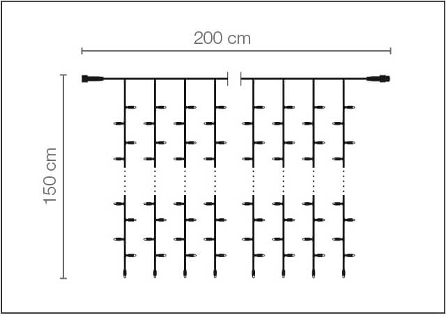 Rideau lumineux professionnel à LED système IP20, 300 LED, 150 x 200 cm, sans cable - 4