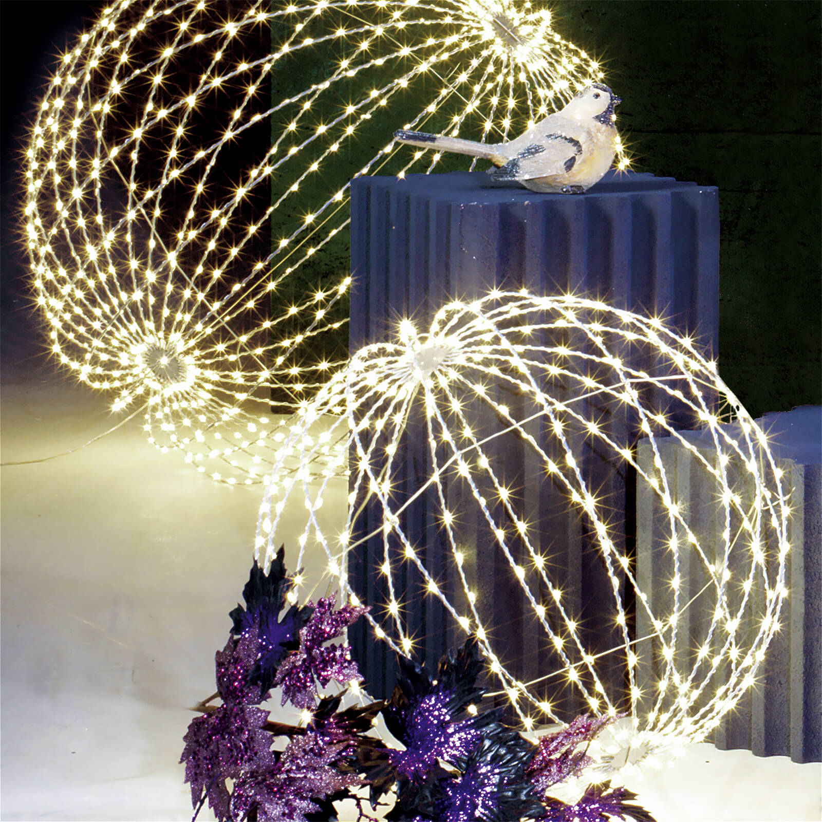 Boule lumineuse à LED pour l'ext., LED chaude - blanc, Ø 50 cm - 3