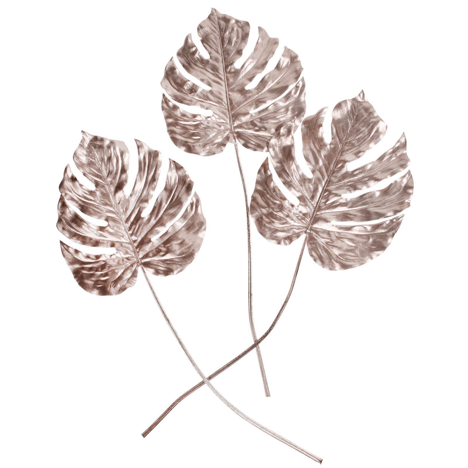 Feuilles de monstera artificielle rosé 70 cm 3 pces - 0