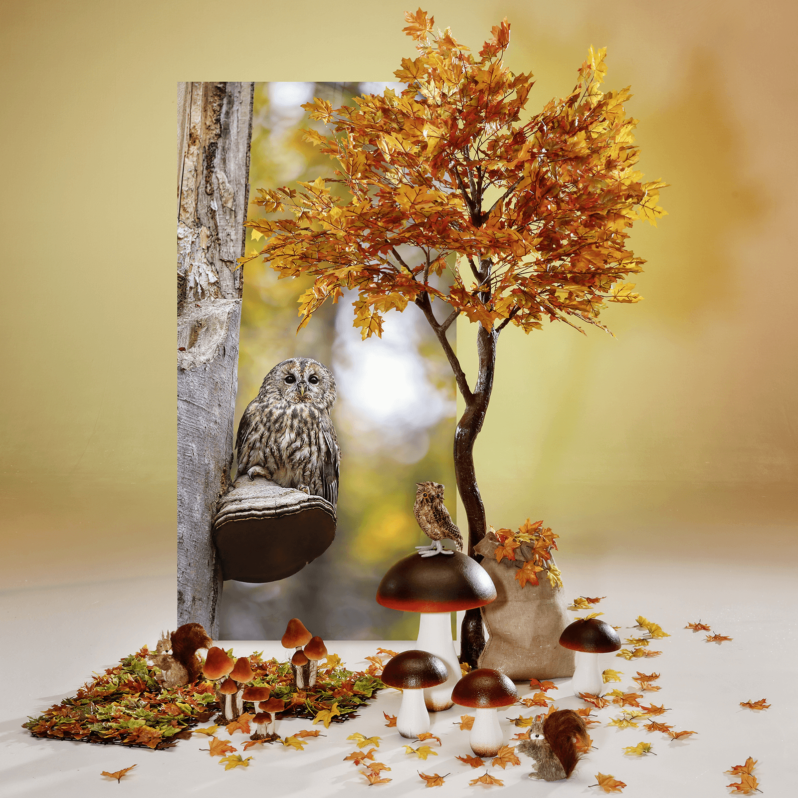 Arce artificial árbol de otoño naranja-amarillo, 270 cm - 2