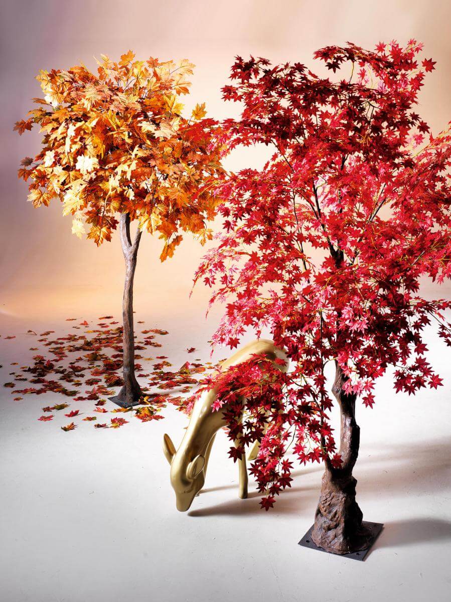 Arce artificial árbol de otoño naranja-amarillo, 270 cm - 5