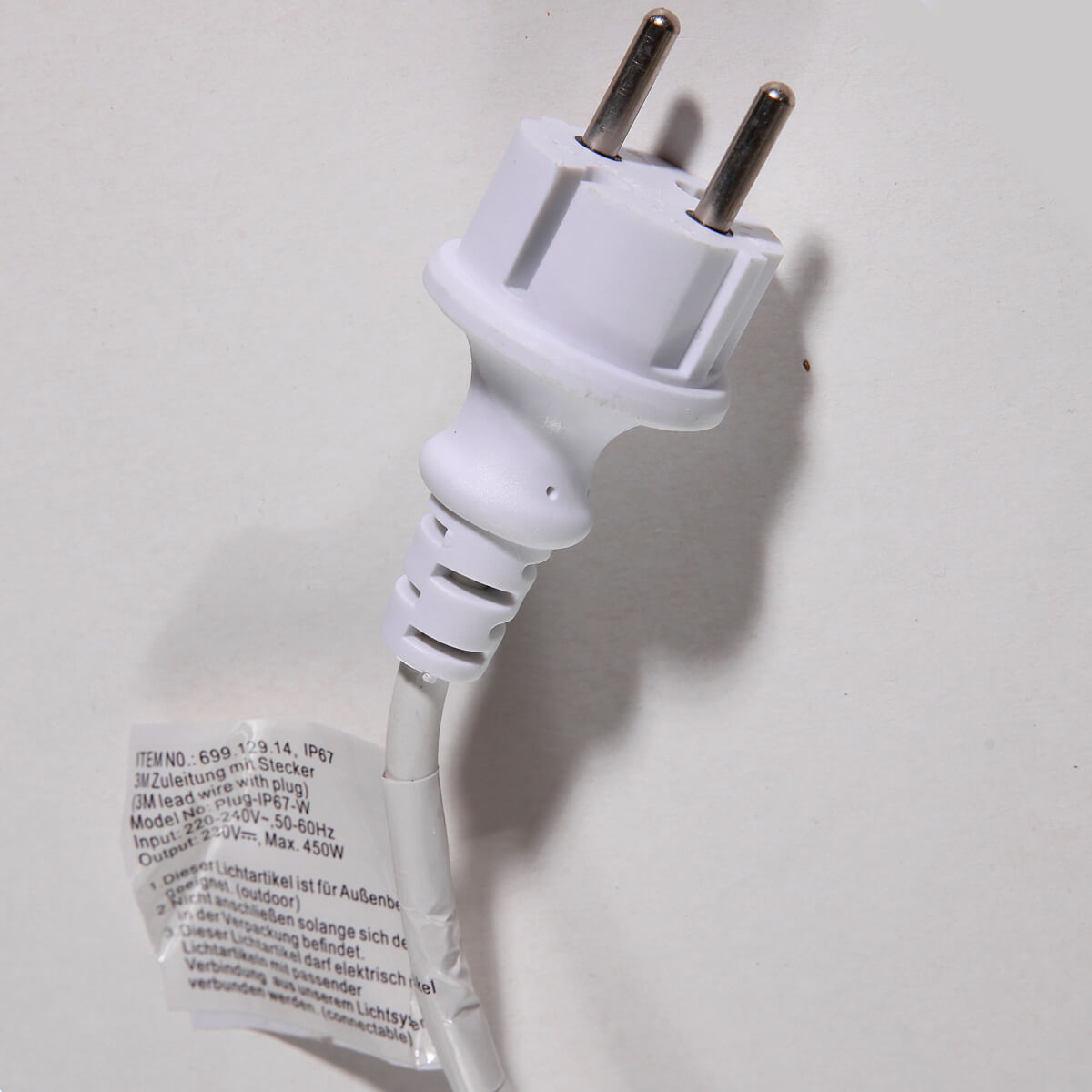 Connection cable IP44 for LED products system IP67, white - 2