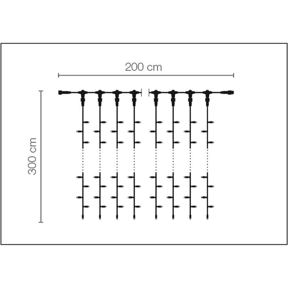 Rideau lumineux LED professionnel système IP67, 300 cm sans câble d'alimentation, noir - 3