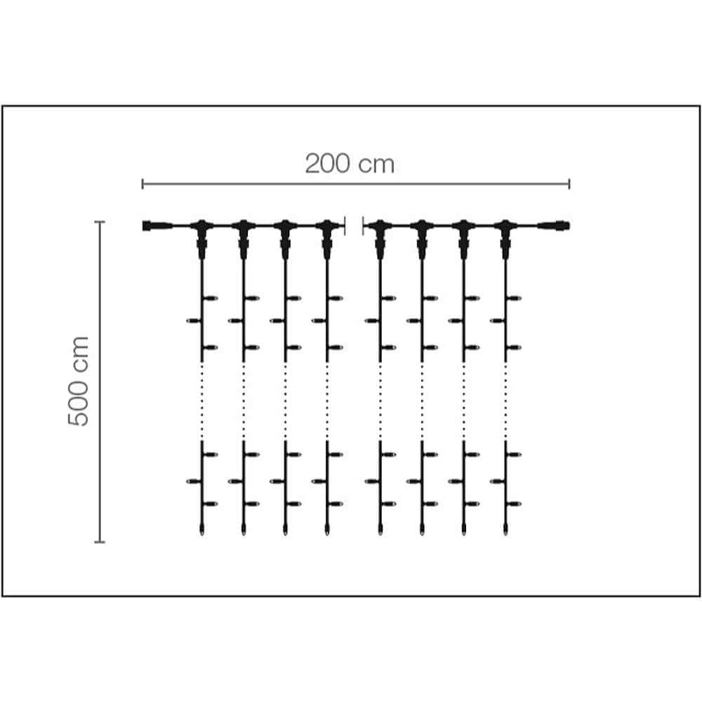 Rideau lumineux LED Profi système IP67, 500 cm sans câble d'alimentation, noir - 3