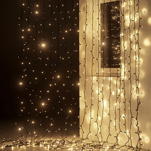 Rideau lumineux LED Profi système IP67, 500 cm sans câble d'alimentation, noir