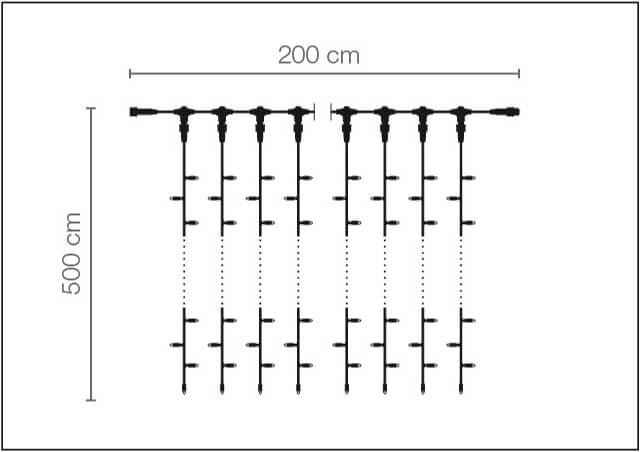 LED Profi Lichtvorhang System IP67, 500 cm ohne Zuleitung, weiß - 3
