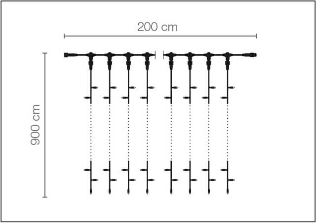 Rideau lumineux LED professionnel système IP67, 900 cm sans câble d'alimentation, blanc - 3