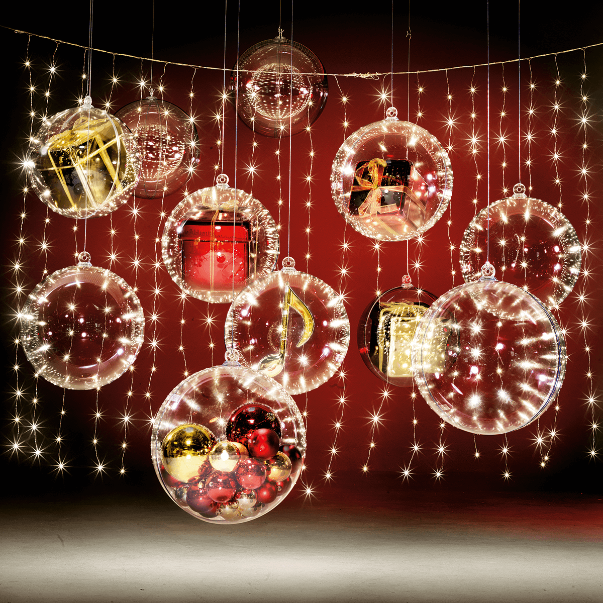 Cortina de luces de alambre LED para exteriores, 300 x 200 cm - 2