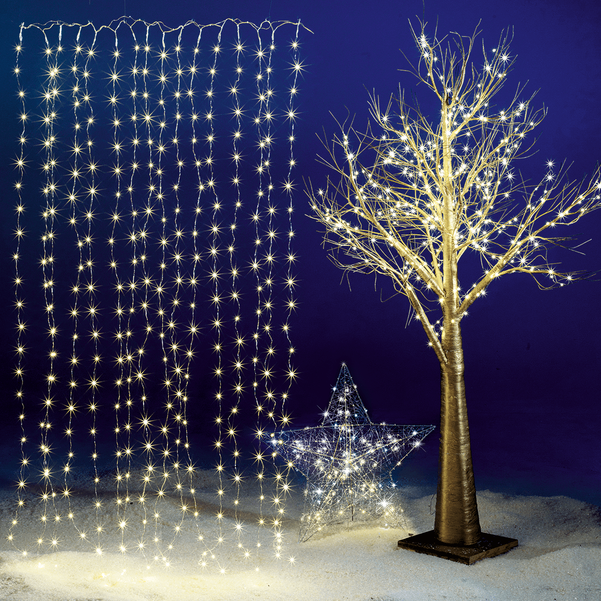 Cortina de luces de alambre LED para exteriores, 300 x 200 cm - 4