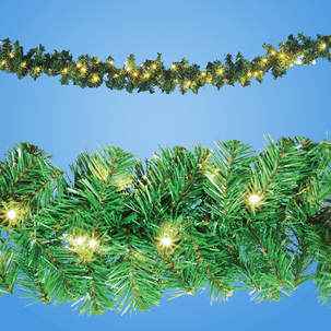 Tannengirlande Basic mit LED 270 cm, 17 cm Ø