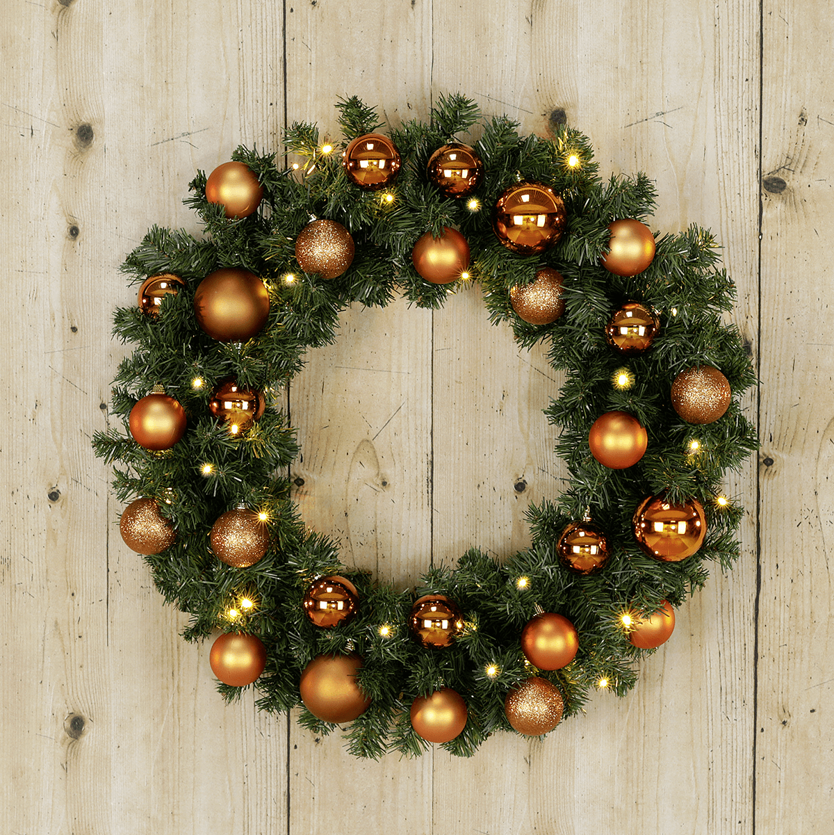 Fir wreath Basic LED, Ø 60 cm, semi three-dimensional - 3