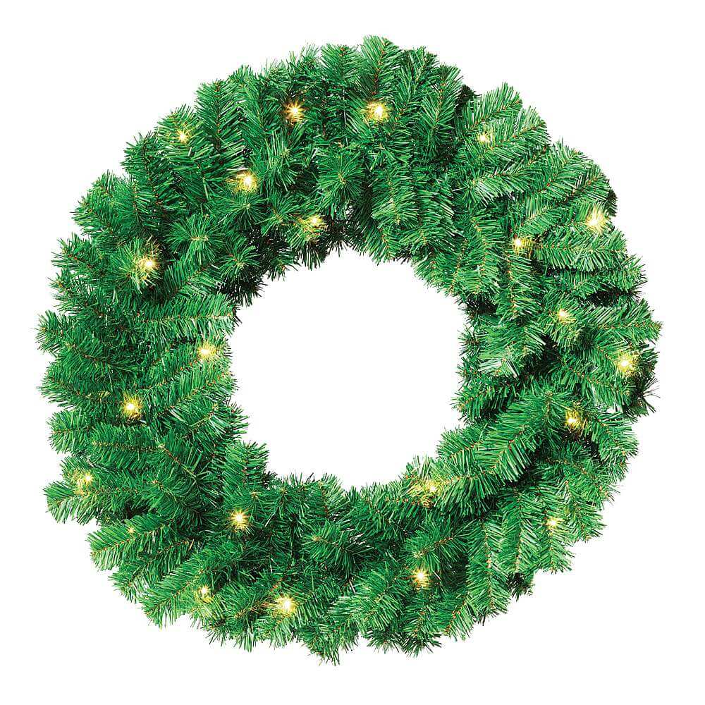 Fir wreath Basic LED, Ø 60 cm, semi three-dimensional - 0