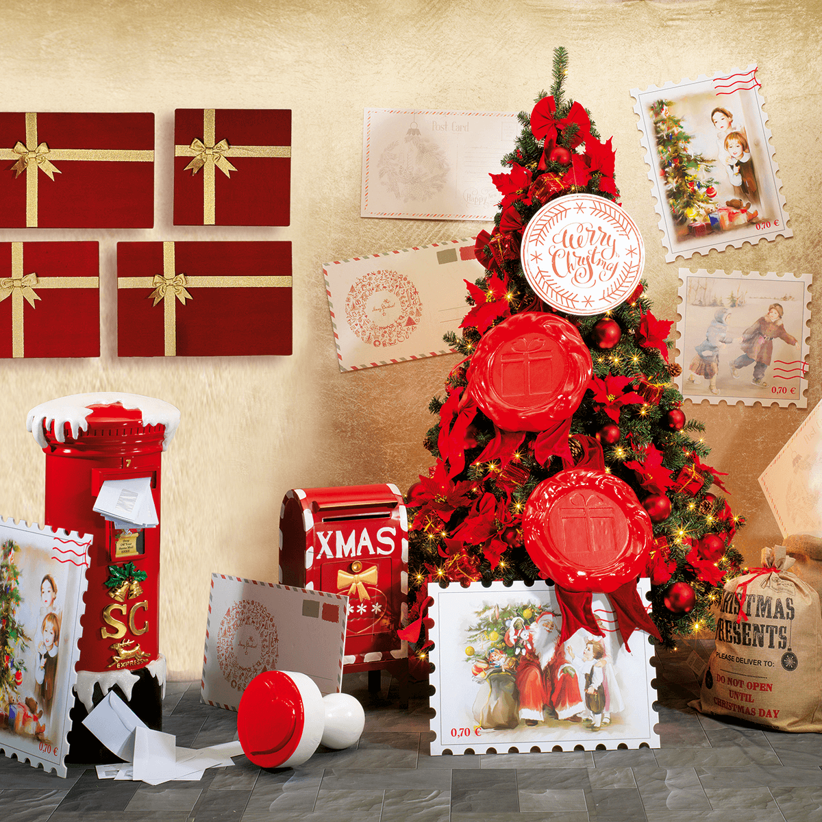 Deko Briefkasten Weihnachtsmann, 100 cm hoch - 4