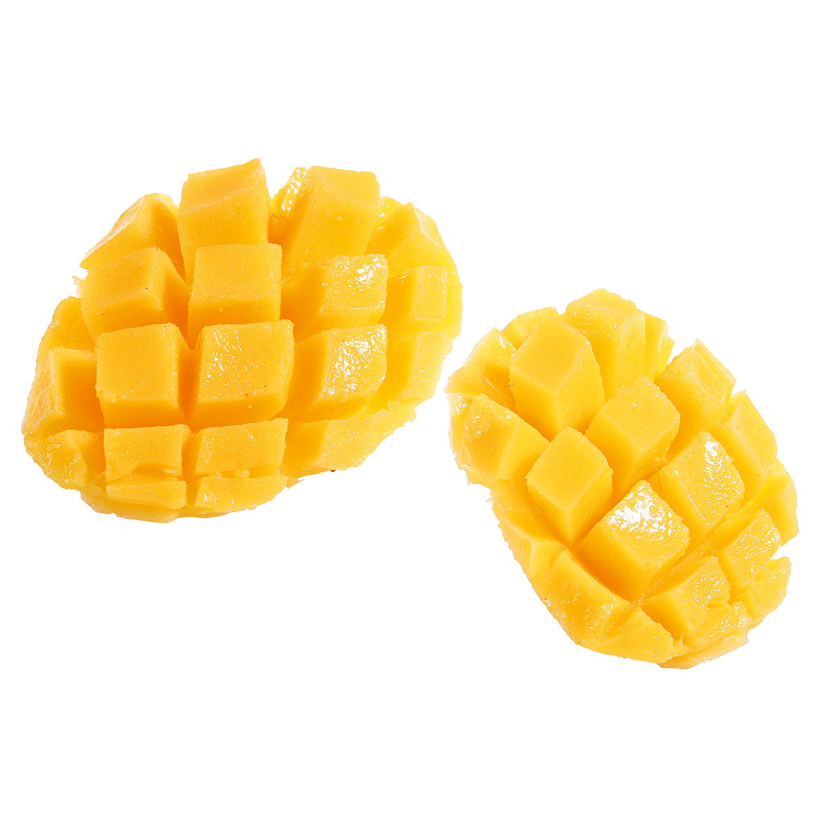 Mango aufgeschnitten Lebensmittel-Attrappe, 2 Stück - 0
