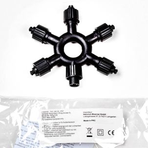 Anneau de distribution 5x pour système LED Profi noir