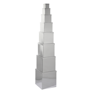 Geschenkkartonage Majestic Metallic, silber, 8tlg.