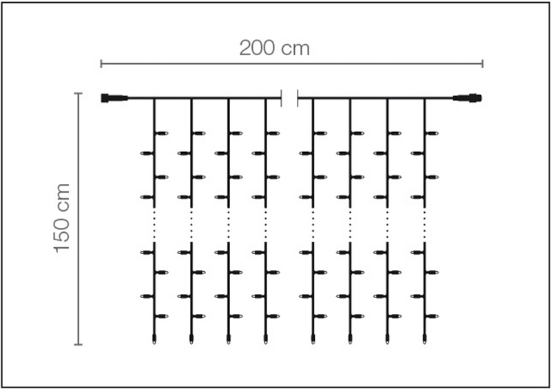 LED blinking professional light curtain system IP67 200 x 150 cm - 4