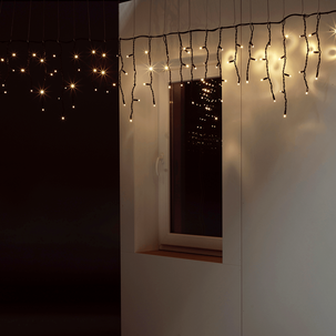 Icicle-Light clignotant noir IP67, 3 x 1 m