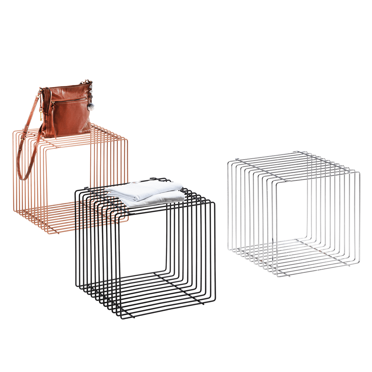 Cube en treillis 40 x 40 cm argent - 3