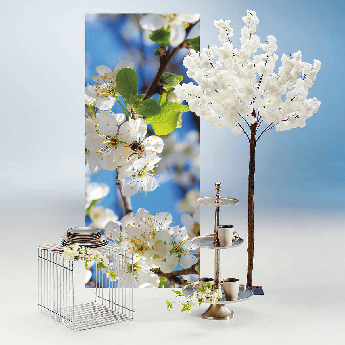 Cube en treillis 40 x 40 cm argent - 4