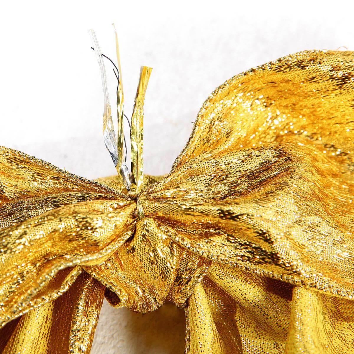 Deko Schleife gold 20 cm breit, 10er Pack - 3