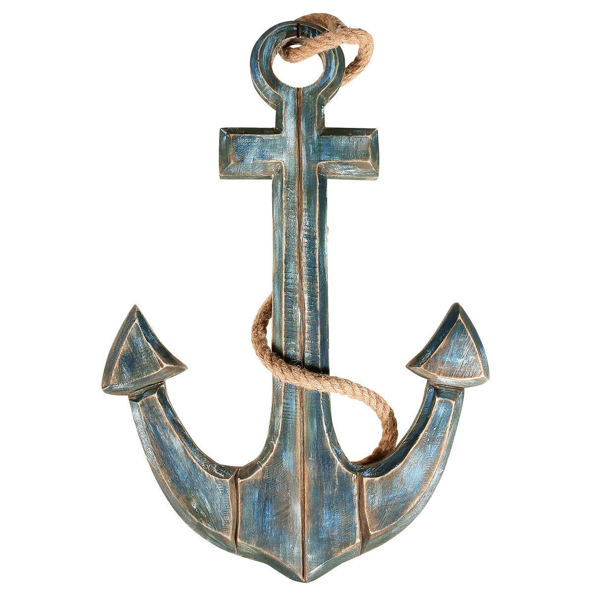 Maritime decorative anchor blue, length 60 cm - 0