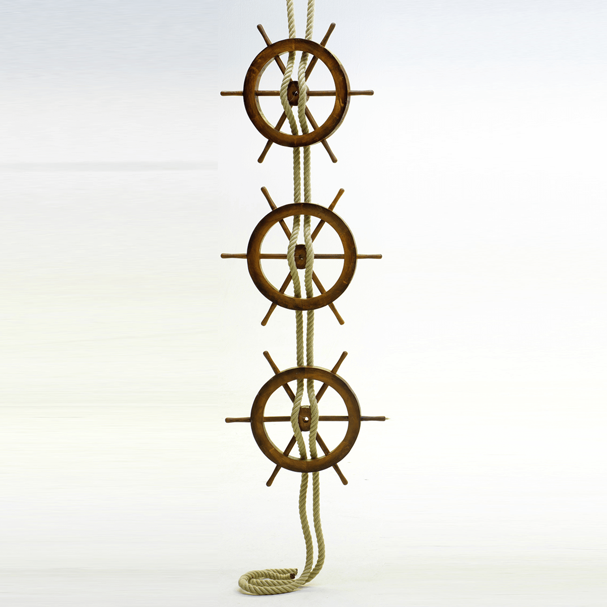 Maritimes Deko Steuerrad 50 cm Ø, dunkelbraun - 5