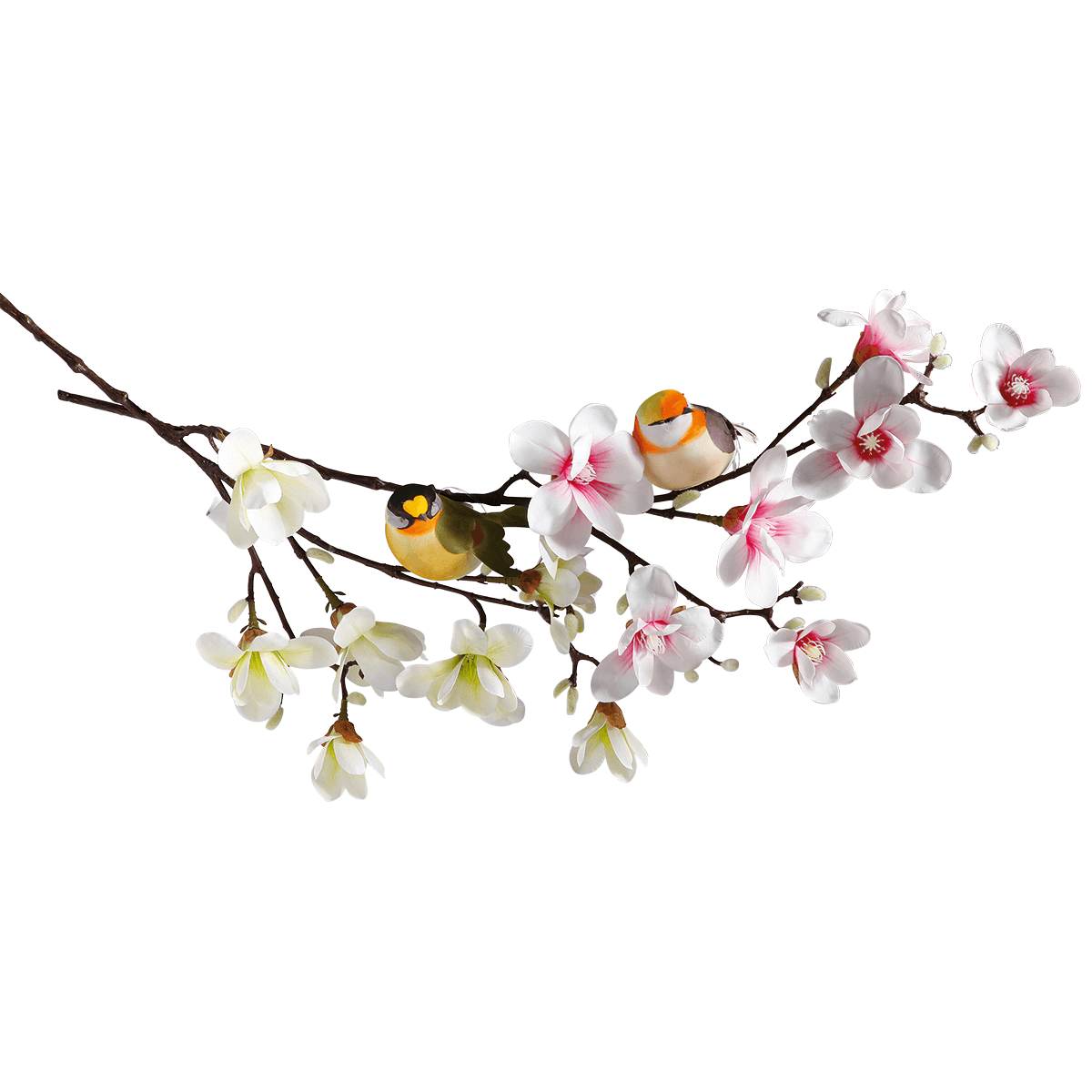 Decoración pájaro gris naranja 19 cm - 4