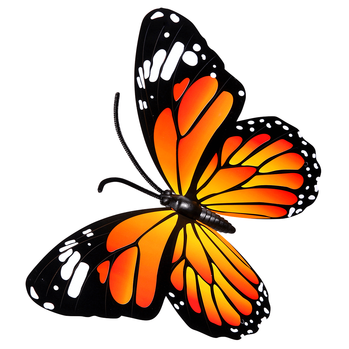 Mariposas decorativas naranja 40 cm 3 piezas - 2