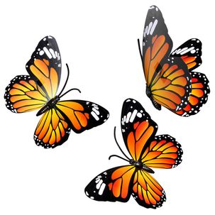 Mariposas decorativas naranja 40 cm 3 piezas