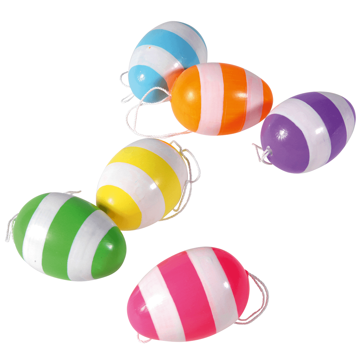 Œufs de Pâques déco 6 cm, à rayures, 6 pces - 0