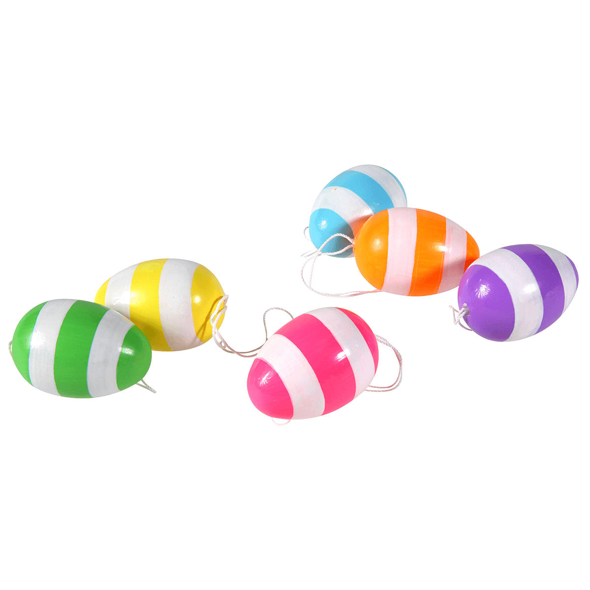 Œufs de Pâques déco 6 cm, à rayures, 6 pces - 1