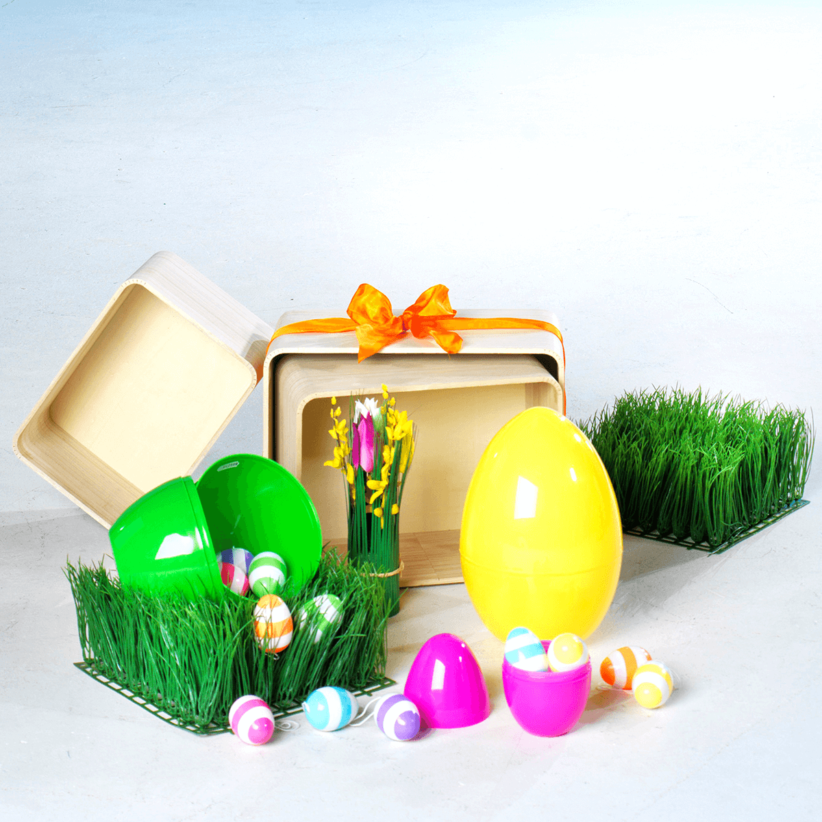 Œufs de Pâques déco 6 cm, à rayures, 6 pces - 3