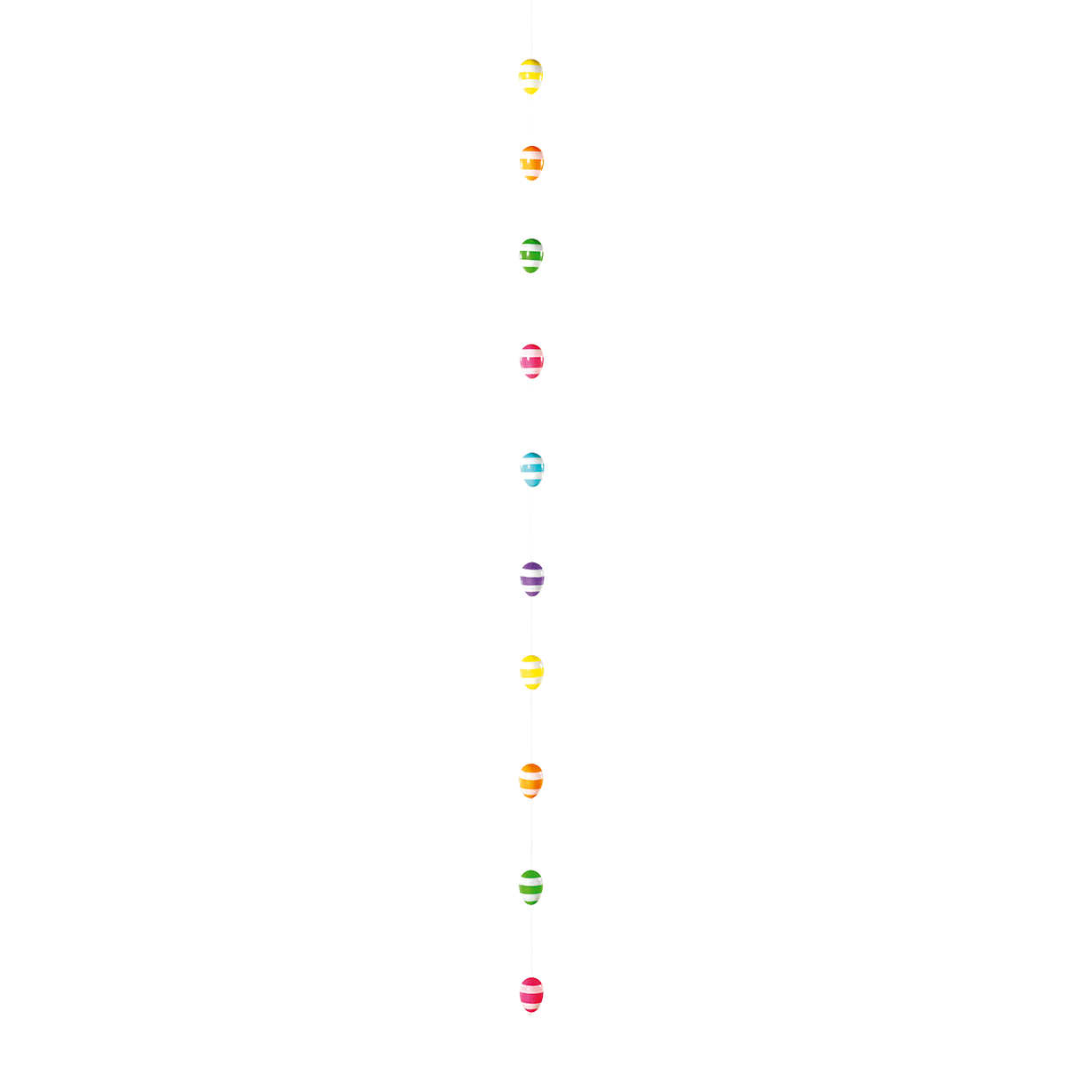 Chaîne d’œufs de Pâques déco à rayures 160 cm - 1