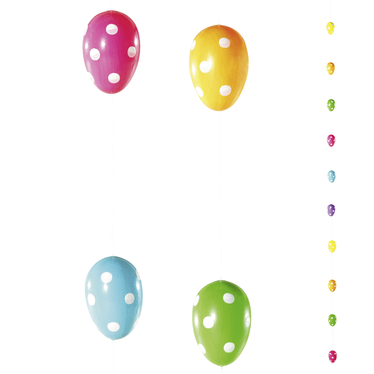 Chaîne d’œufs de Pâques déco à pois 160 cm - 0
