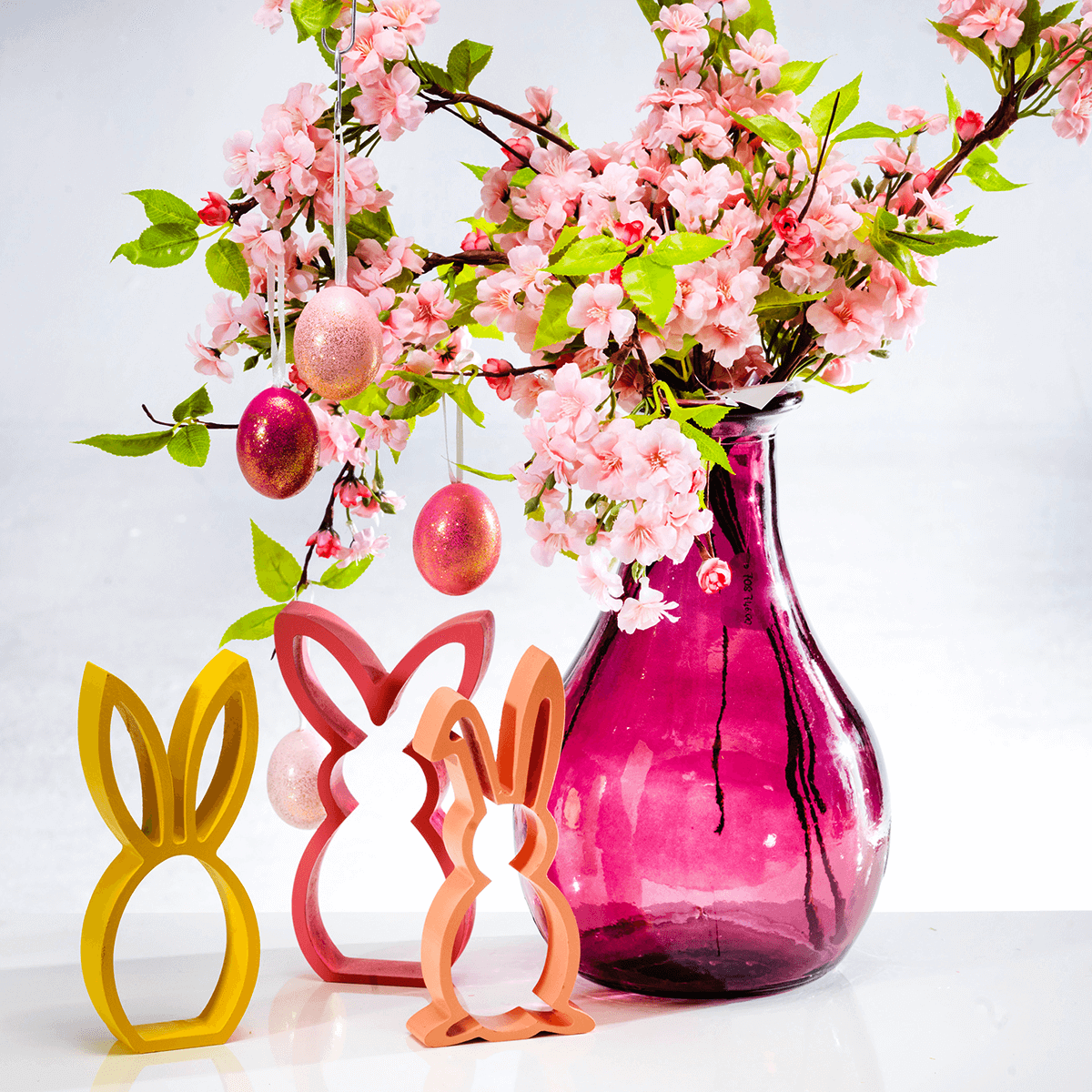 Artificial pink cherry blossom branch pink 65 cm - 5