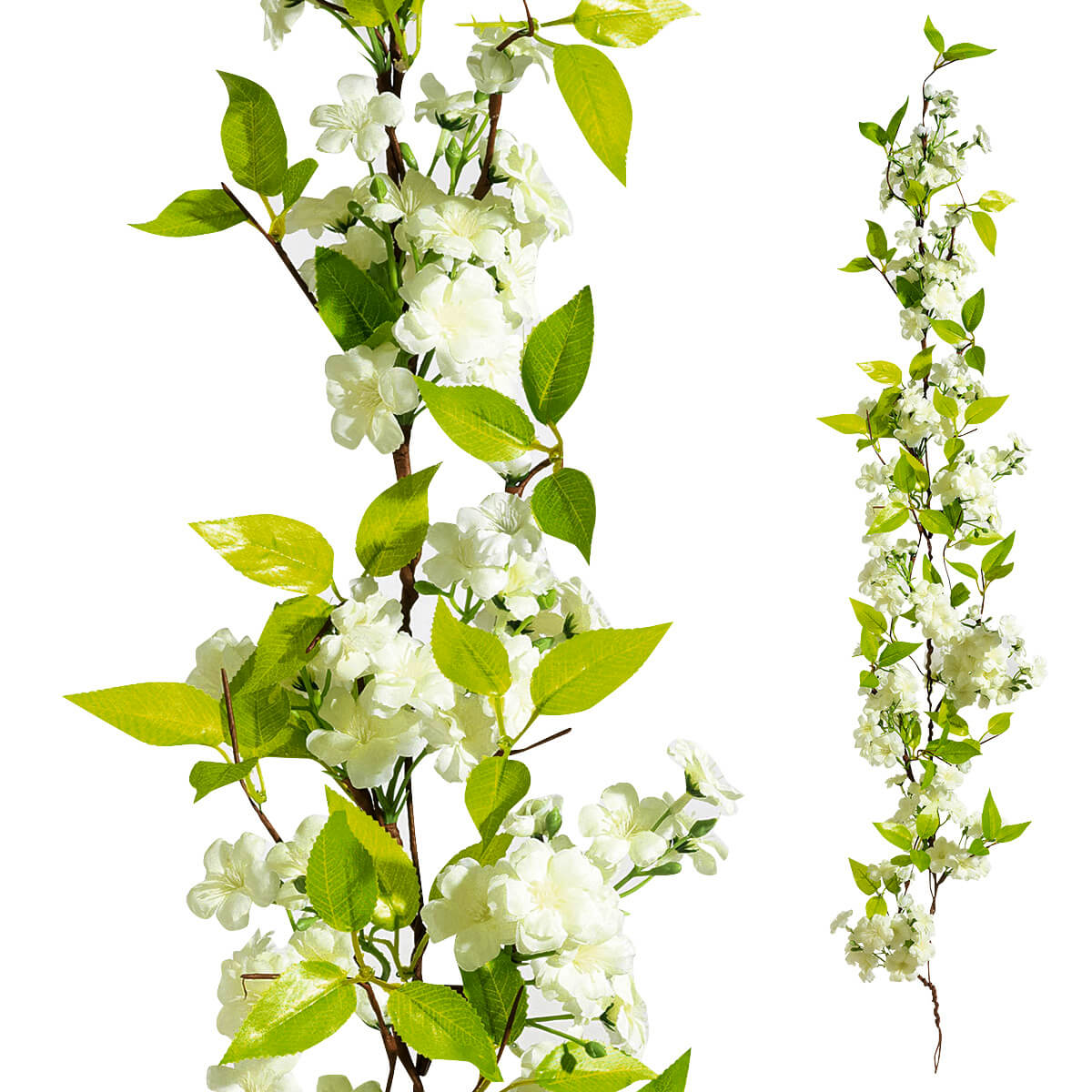 Artificial cherry blossoms tendril white 110 cm - 0