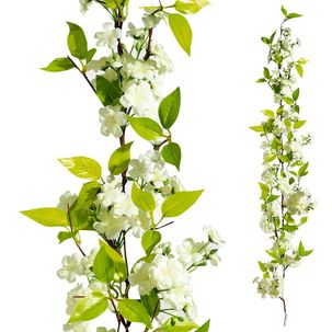 Artificial cherry blossoms tendril white 110 cm