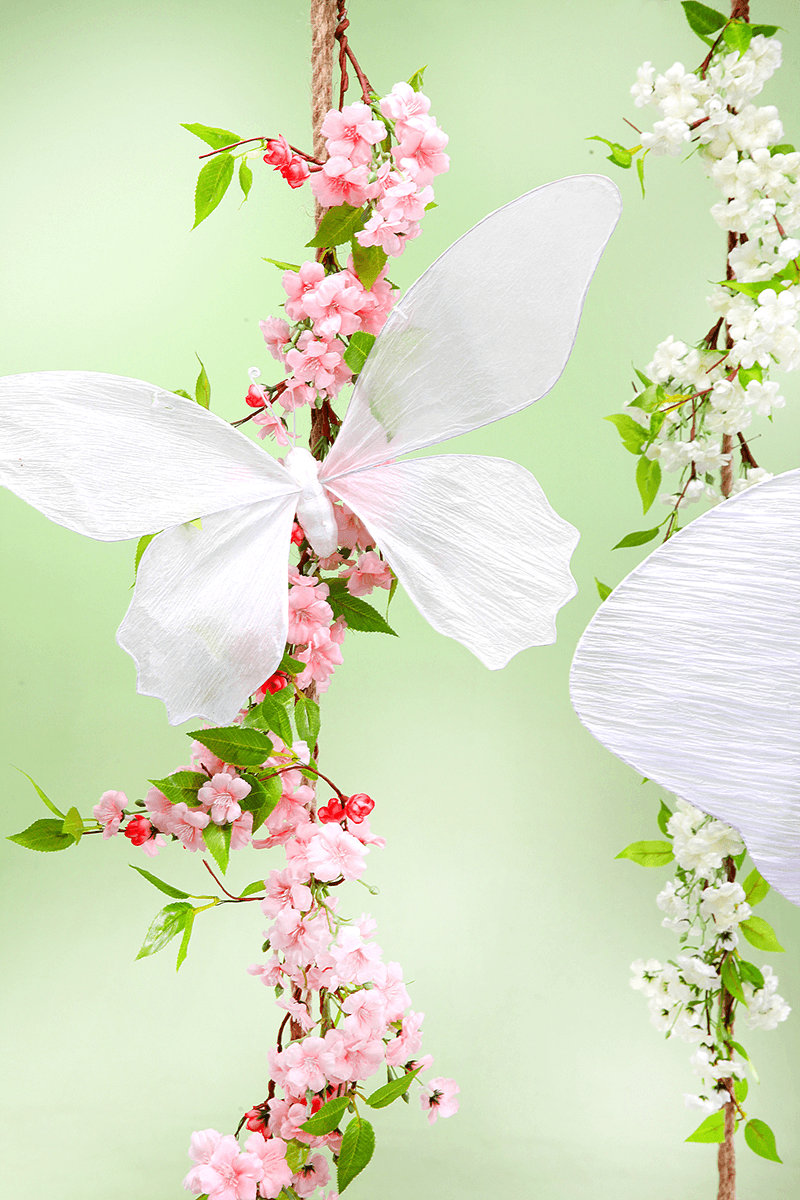 Artificial cherry blossoms garland pink, 110 cm - 8