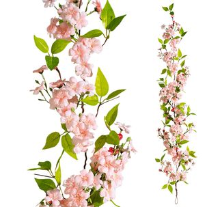Artificial cherry blossoms garland pink, 110 cm
