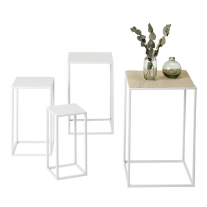 Lot de tables en métal blanches 4 pces