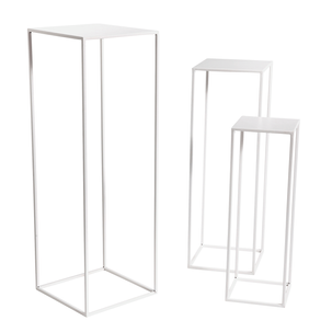 Conjunto de mesas de metal blanco 3 piezas