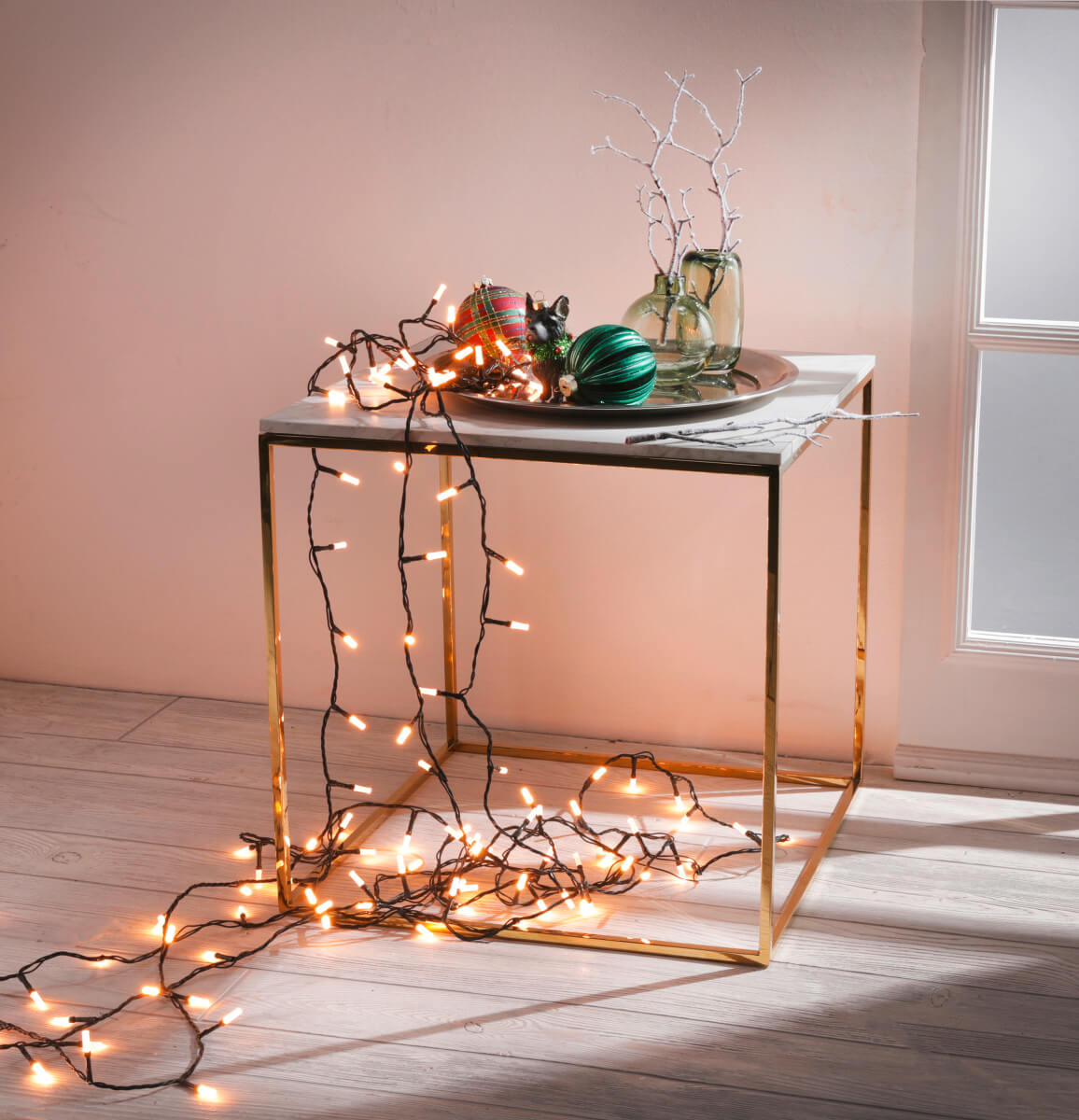 Metall-Tisch 45 x 45 cm, gold - 3