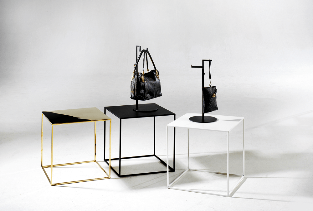 Metall-Tisch 45 x 45 cm, gold - 4