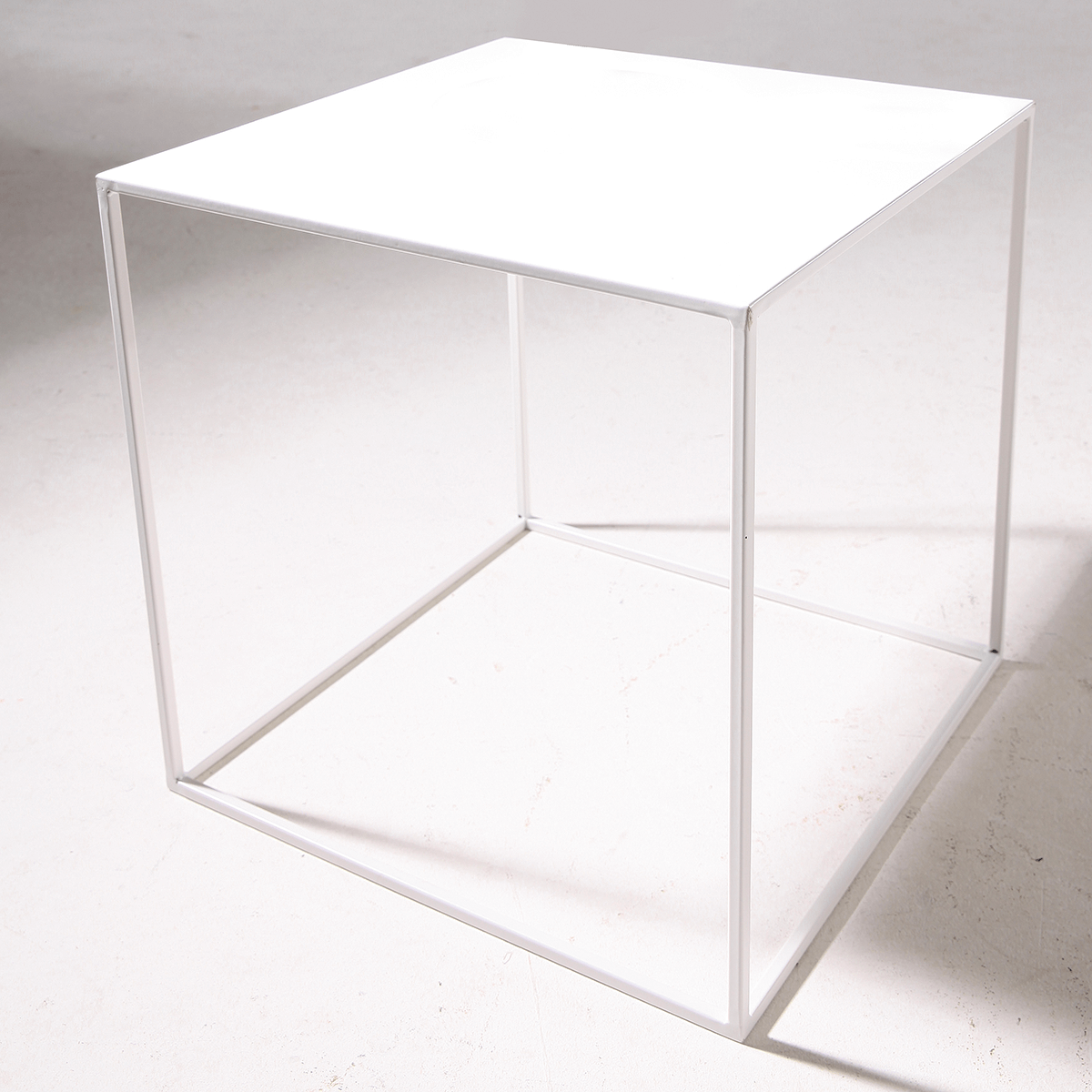 Metall-Tisch 45 x 45 cm, weiß - 0