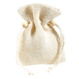 Jute sachets, 10 cm, cream