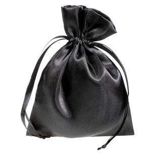 Sachet en satin 18 cm, 30 pces, noir