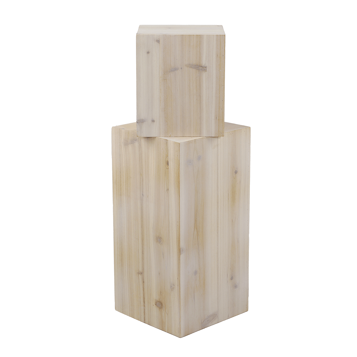 Lot de mini-colonnes en bois nature - 2