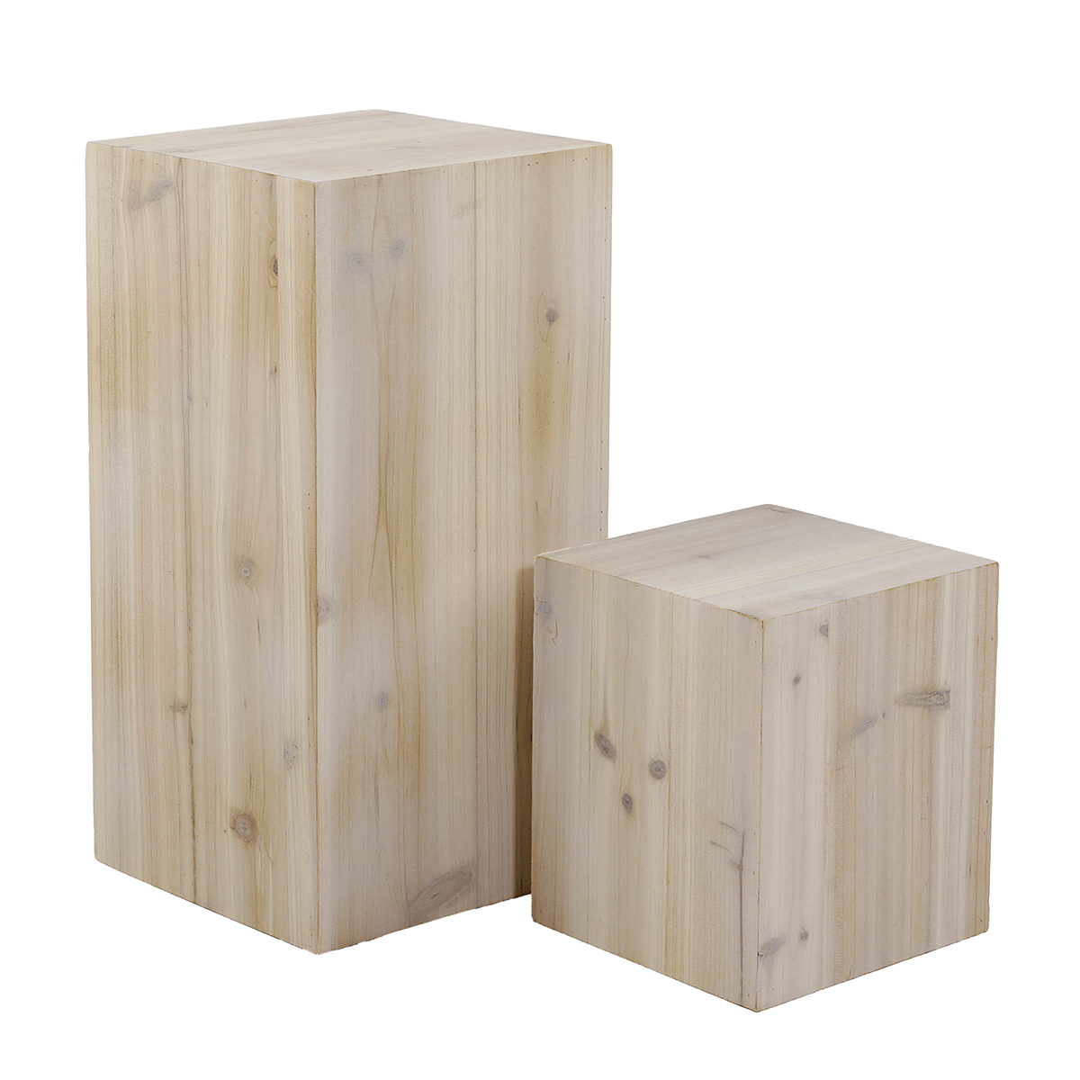 Lot de mini-colonnes en bois nature - 0